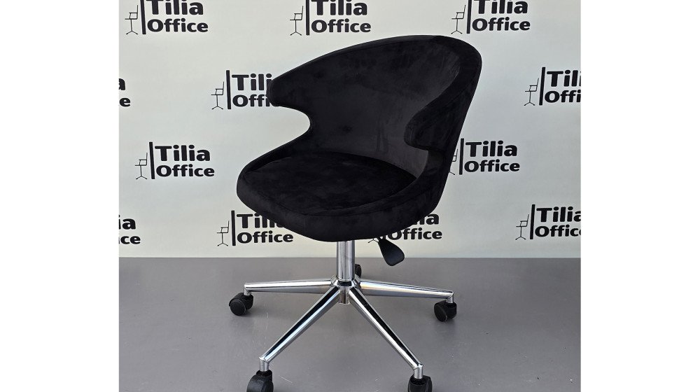 Coket Çalışma Koltuğu Krom Konik Ayak Siyah